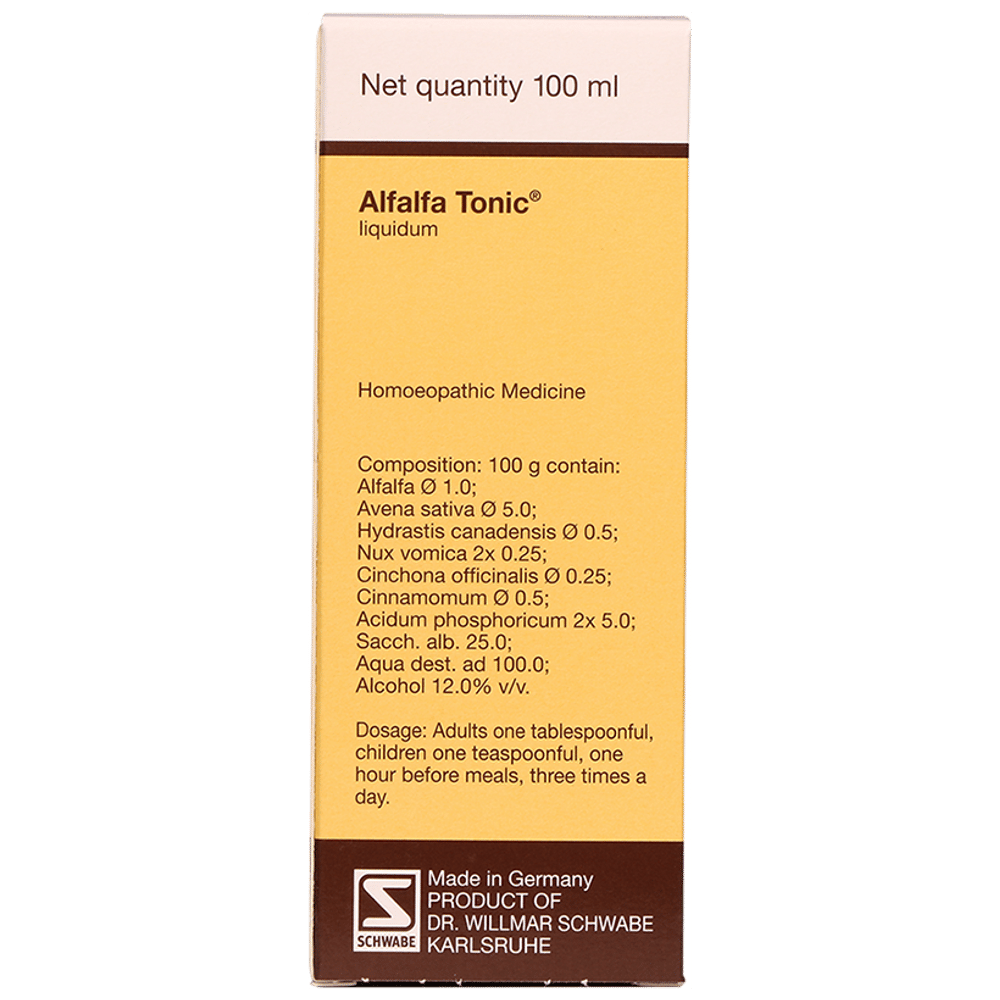 Dr Willmar Schwabe Germany Alfalfa Tonic bottle of 100 ml Tonic Dr Willmar Schwabe Germany Alfalfa Tonic bottle of 100 ml Tonic