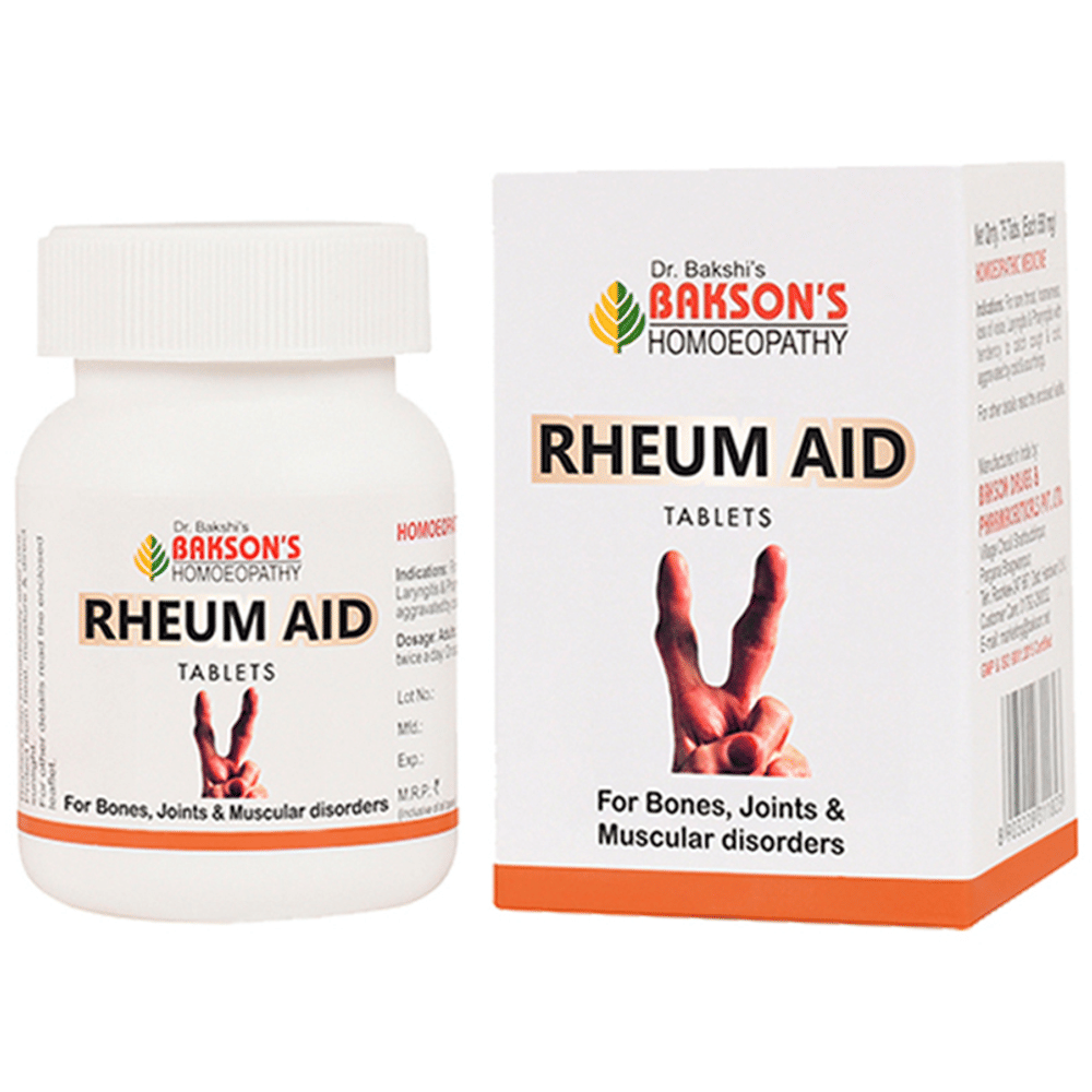 Bakson's Homeopathy Rheum Aid Tablet bottle of 75 tablets