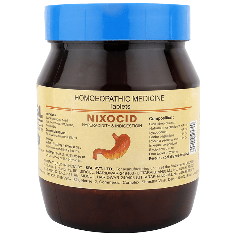 SBL Nixocid Tablet bottle of 450 gm Tablet