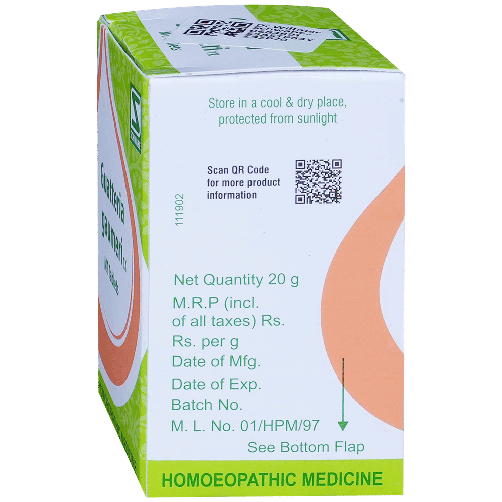 Dr Willmar Schwabe India Guatteria Gaumeri MT Tablet 1X bottle of 20 gm Tablet