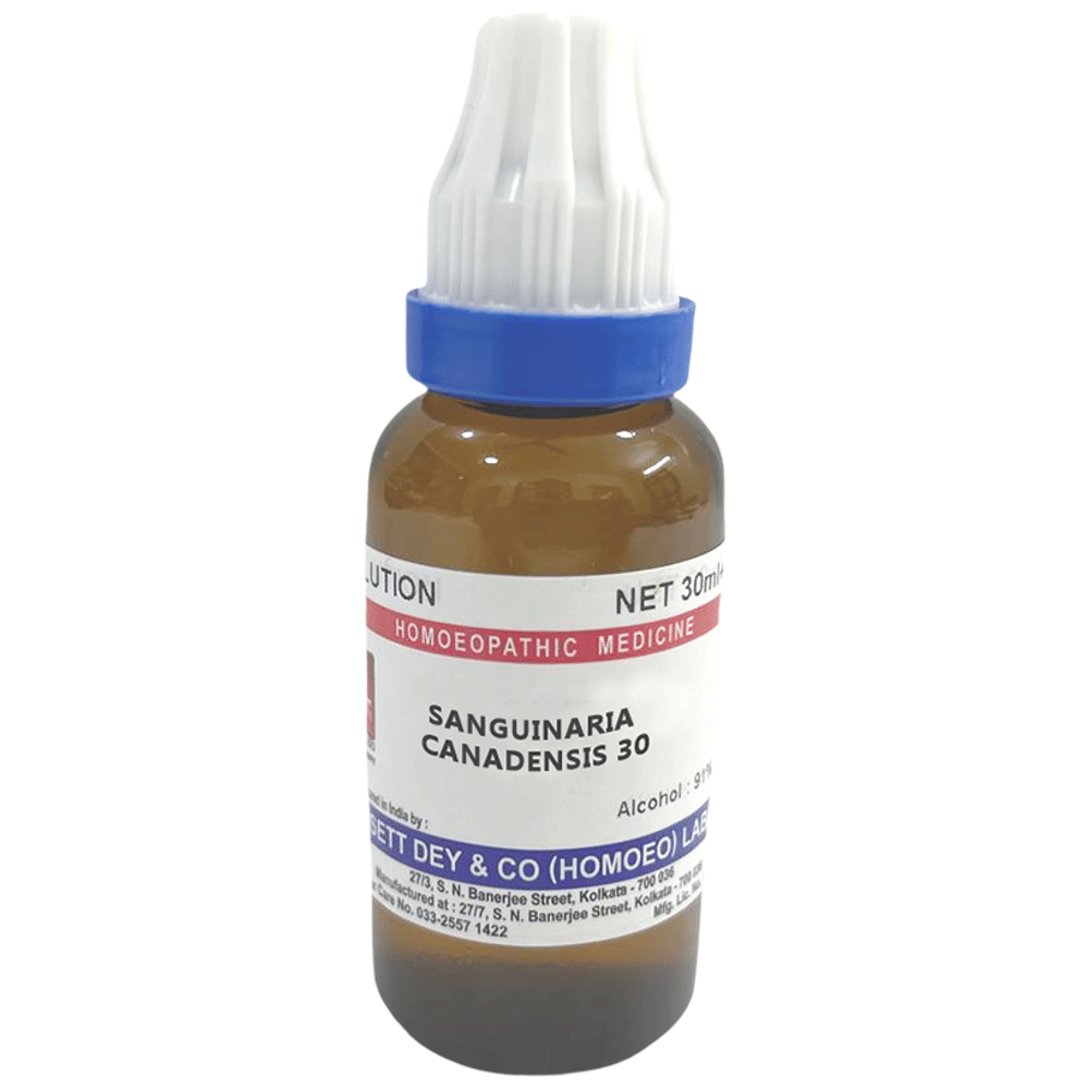 Sett Dey Sanguinaria Canadensis Dilution 30 bottle of 30 ml Dilution