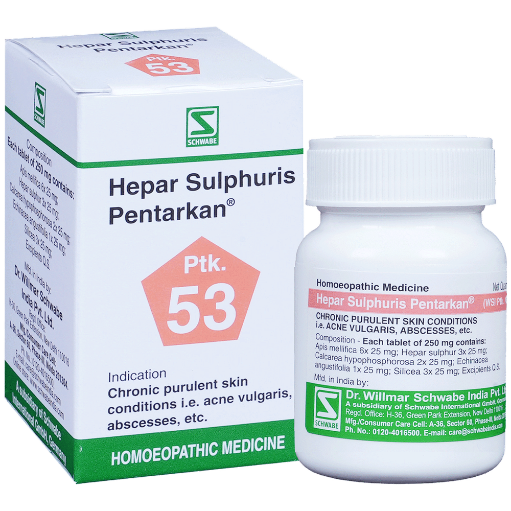 Dr Willmar Schwabe India Hepar Sulphuris Pentarkan Tablet bottle of 20 gm Tablet