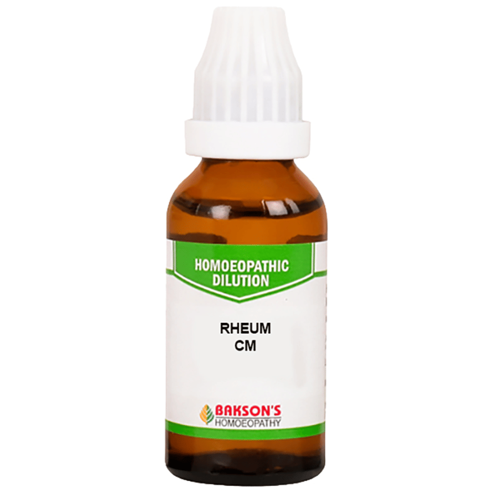Bakson's Homeopathy Rheum Dilution CM bottle of 30 ml Dilution Bakson's Homeopathy Rheum Dilution CM bottle of 30 ml Dilution