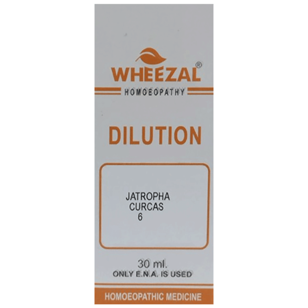 Wheezal Jatropha Curcas Dilution 6 bottle of 30 ml Dilution