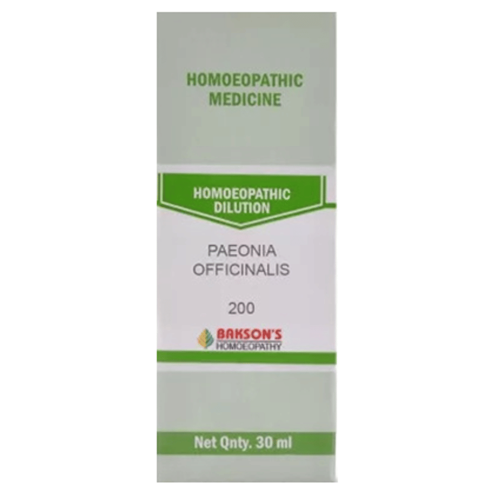 Bakson's Homeopathy Paeonia Officinalis Dilution 200 bottle of 30 ml Dilution