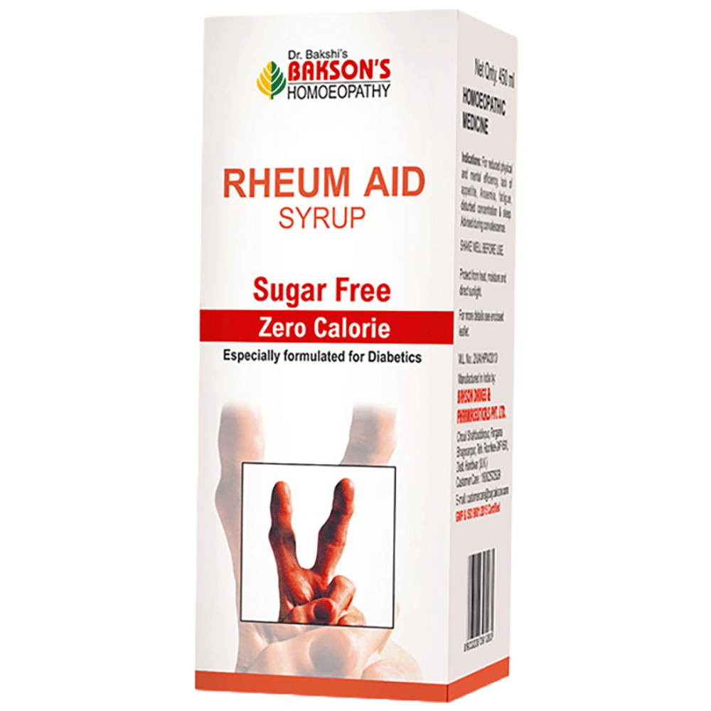 Bakson's Homeopathy Rheum Aid Syrup Sugar Free bottle of 450 ml Syrup