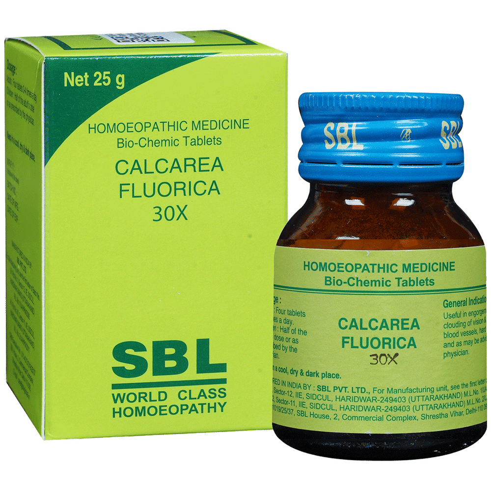 SBL Calcarea Fluorica Biochemic Tablet 30X bottle of 25 gm Biochemic Tablet