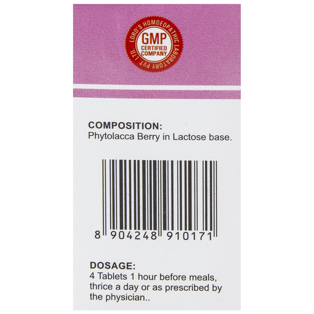 Lord's Phytolacca Berry Tablet bottle of 25 gm Tablet