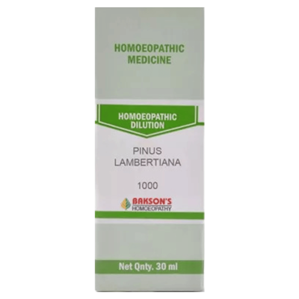 Bakson's Homeopathy Pinus Lambertiana Dilution 1000 CH bottle of 30 ml Dilution Bakson's Homeopathy Pinus Lambertiana Dilution 1000 CH bottle of 30 ml Dilution