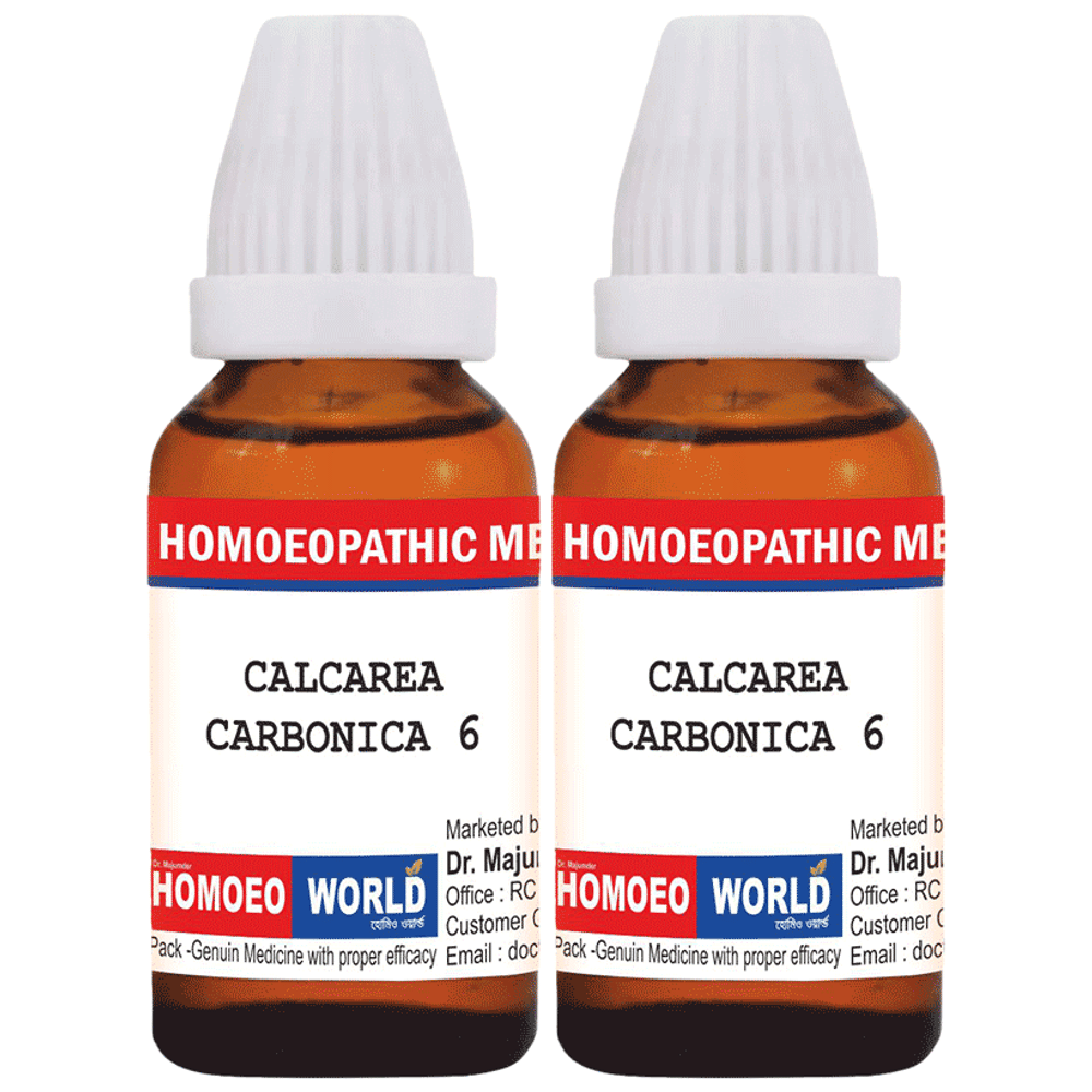 Dr. Majumder Homeo World Calcarea Carbonica Dilution (30ml Each) 6 CH combo pack of 2 Packs