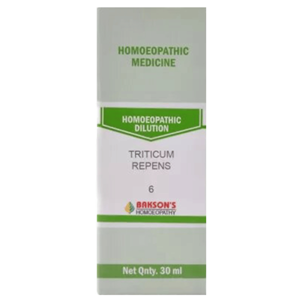 Bakson's Homeopathy Triticum Repens Dilution 6 CH bottle of 30 ml Dilution