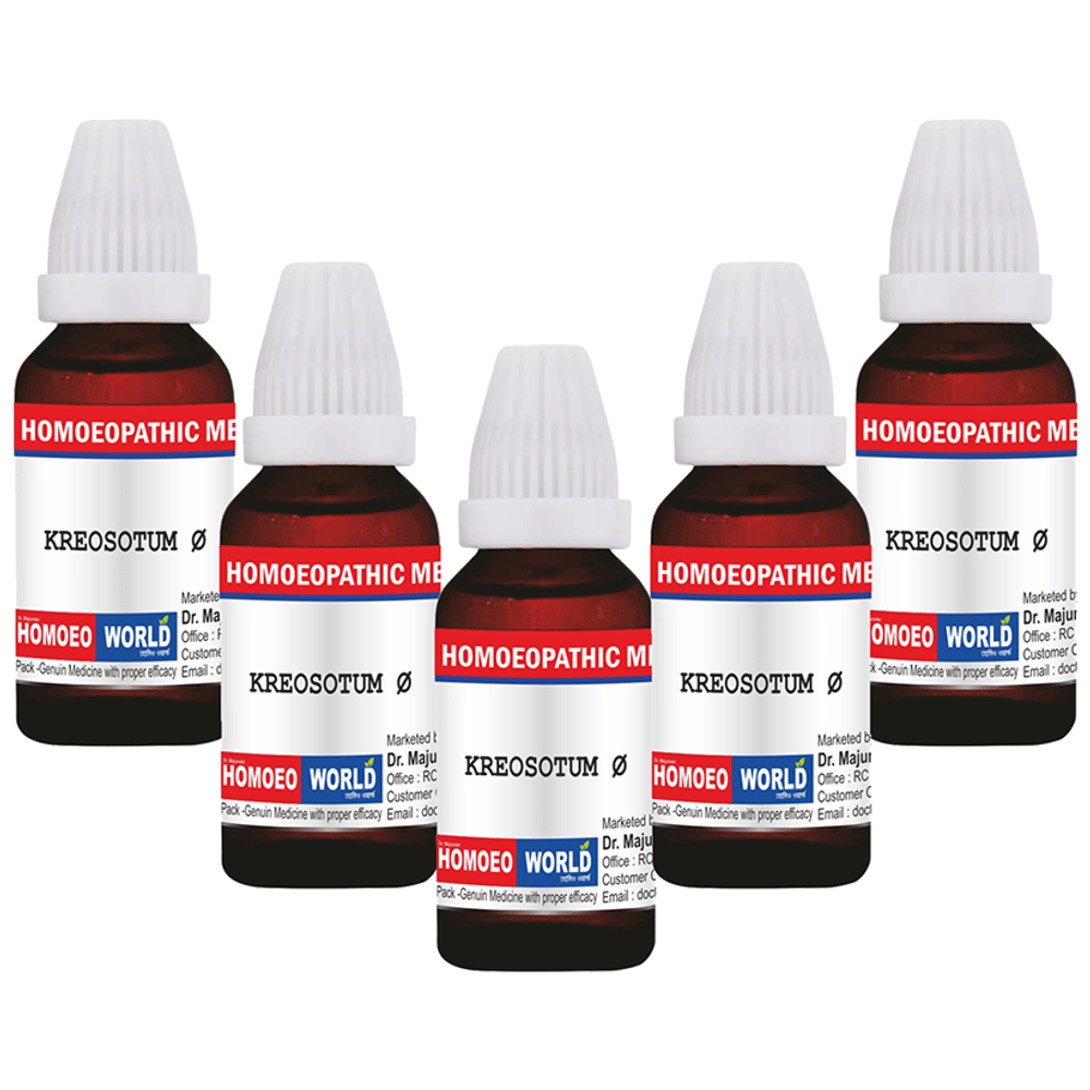 Dr. Majumder Homeo World Kreosotum Mother Tincture (30ml Each) Q combo pack of 6 bottles