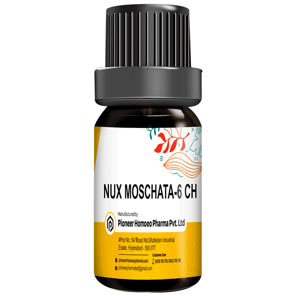 Pioneer Pharma Nux Moschata Globules Pellets Multidose Pills 6 CH bottle of 150 tablets