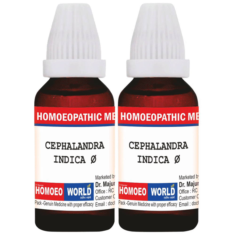 Dr. Majumder Homeo World Cephalandra Indica Mother Tincture (30ml Each) Q combo pack of 2 bottles