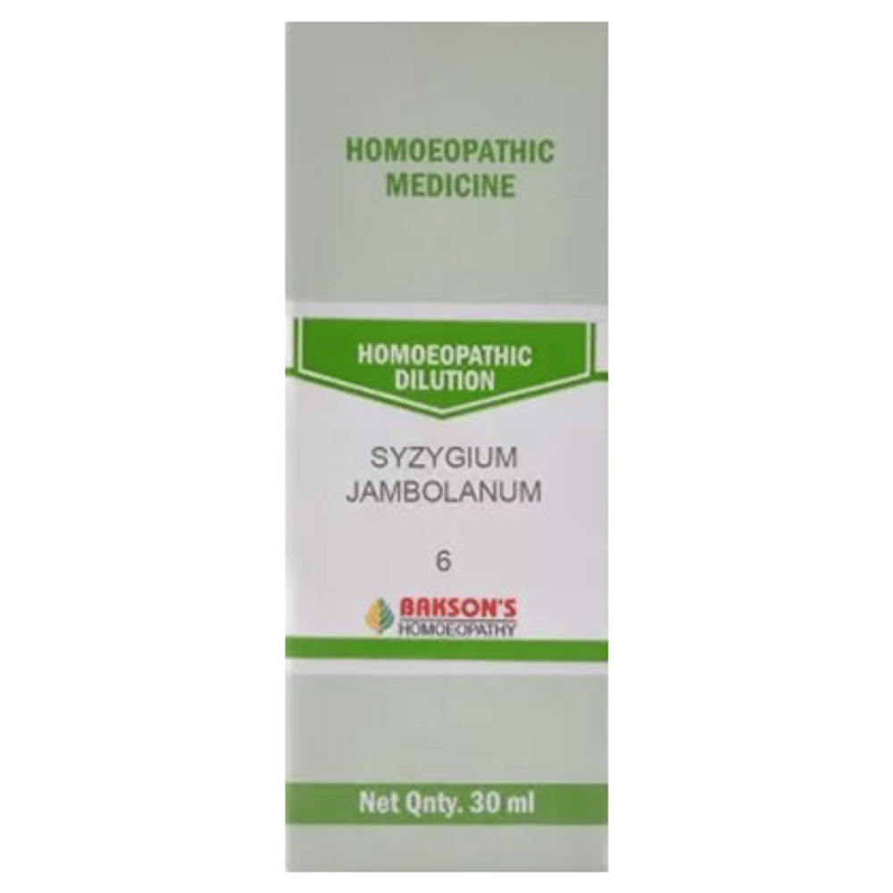 Bakson's Homeopathy Syzygium Jambolanum Dilution 6 bottle of 30 ml Dilution