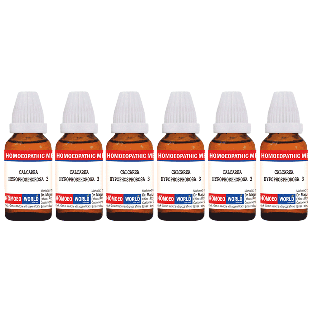 Dr. Majumder Homeo World Calcarea Hypophosphorosa Dilution (30ml Each) 3 CH combo pack of 6 Packs