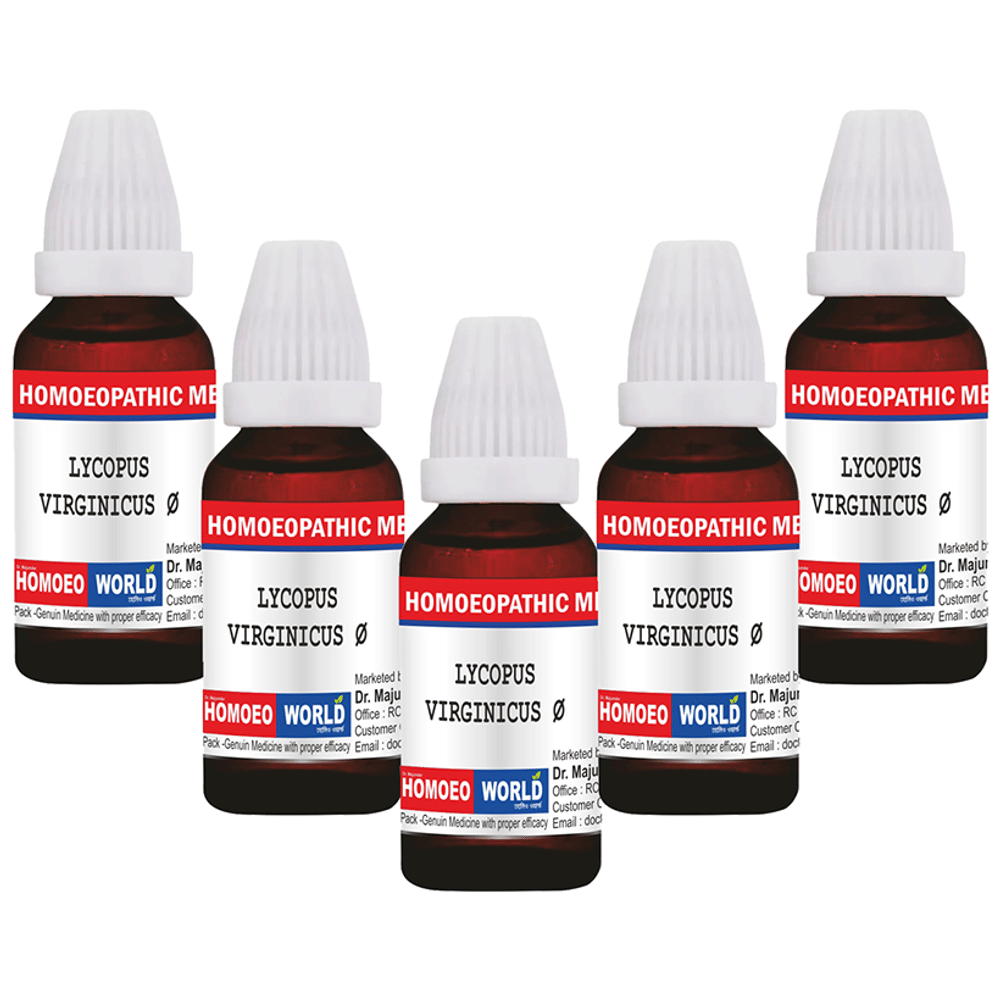 Dr. Majumder Homeo World Lycopus Virginicus Mother Tincture (30ml Each) Q combo pack of 6 bottles