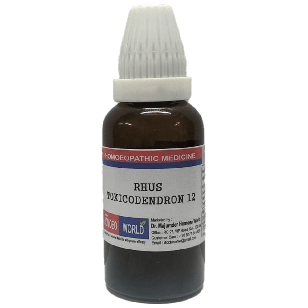 Dr. Majumder Homeo World Rhus Toxicodendron Dilution 12 (30ml Each) combo pack of 2 bottles