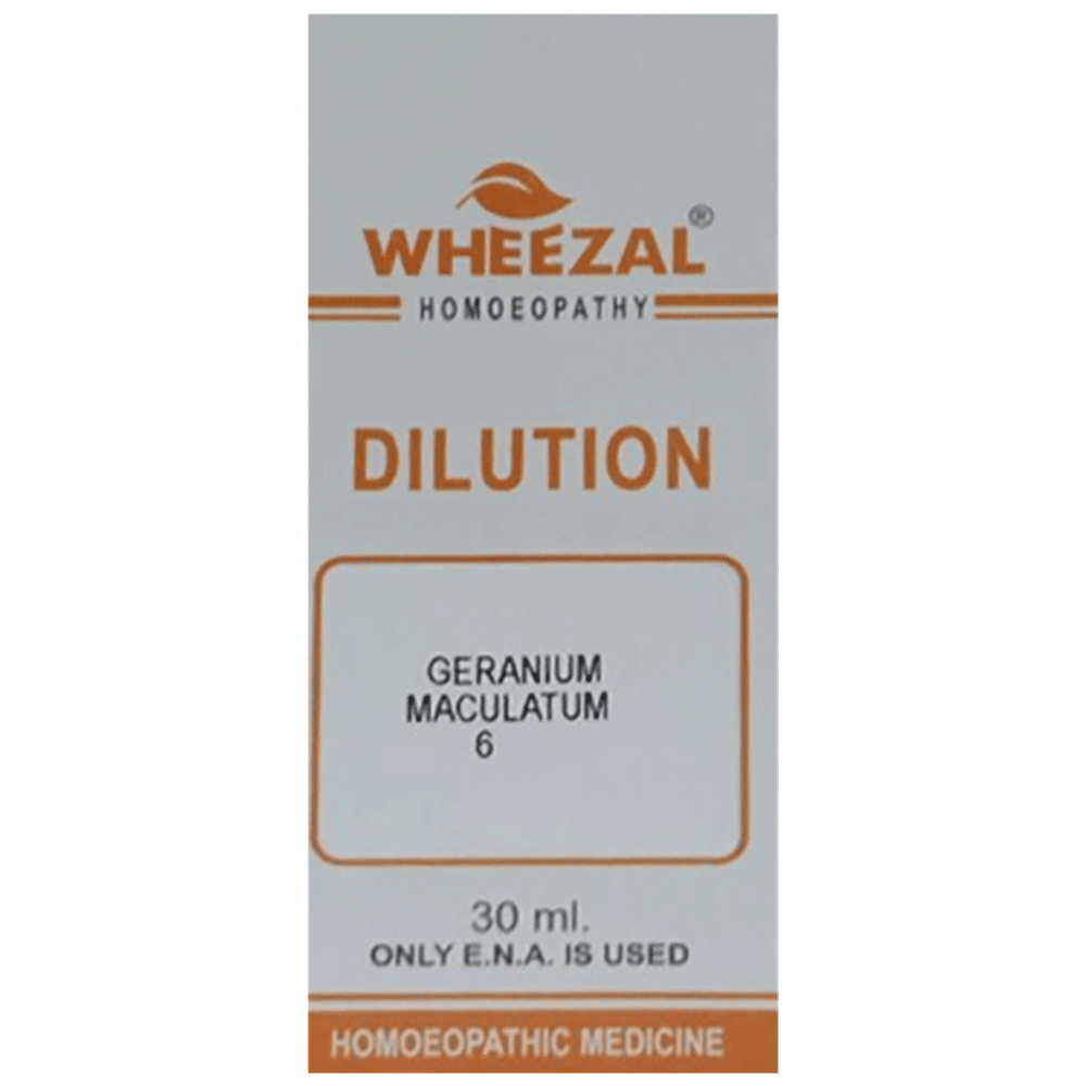 Wheezal Geranium Mac. Dilution 6 bottle of 30 ml Dilution