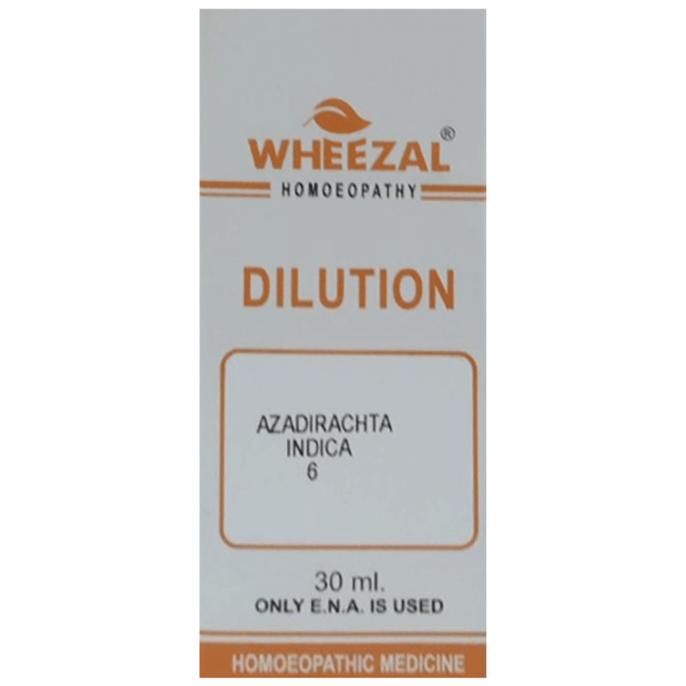 Wheezal Azadirachta Indica Dilution 6 bottle of 30 ml Dilution
