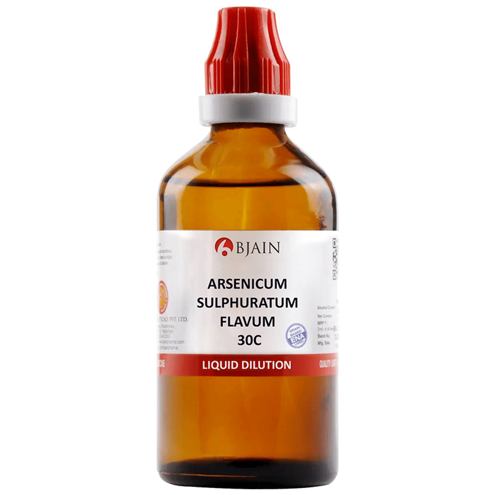 Bjain Arsenicum Sulphuratum Flavum Dilution 30C bottle of 100 ml Dilution
