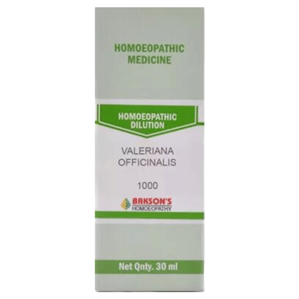 Bakson's Homeopathy Valeriana Officinalis Dilution 1000 CH bottle of 30 ml Dilution