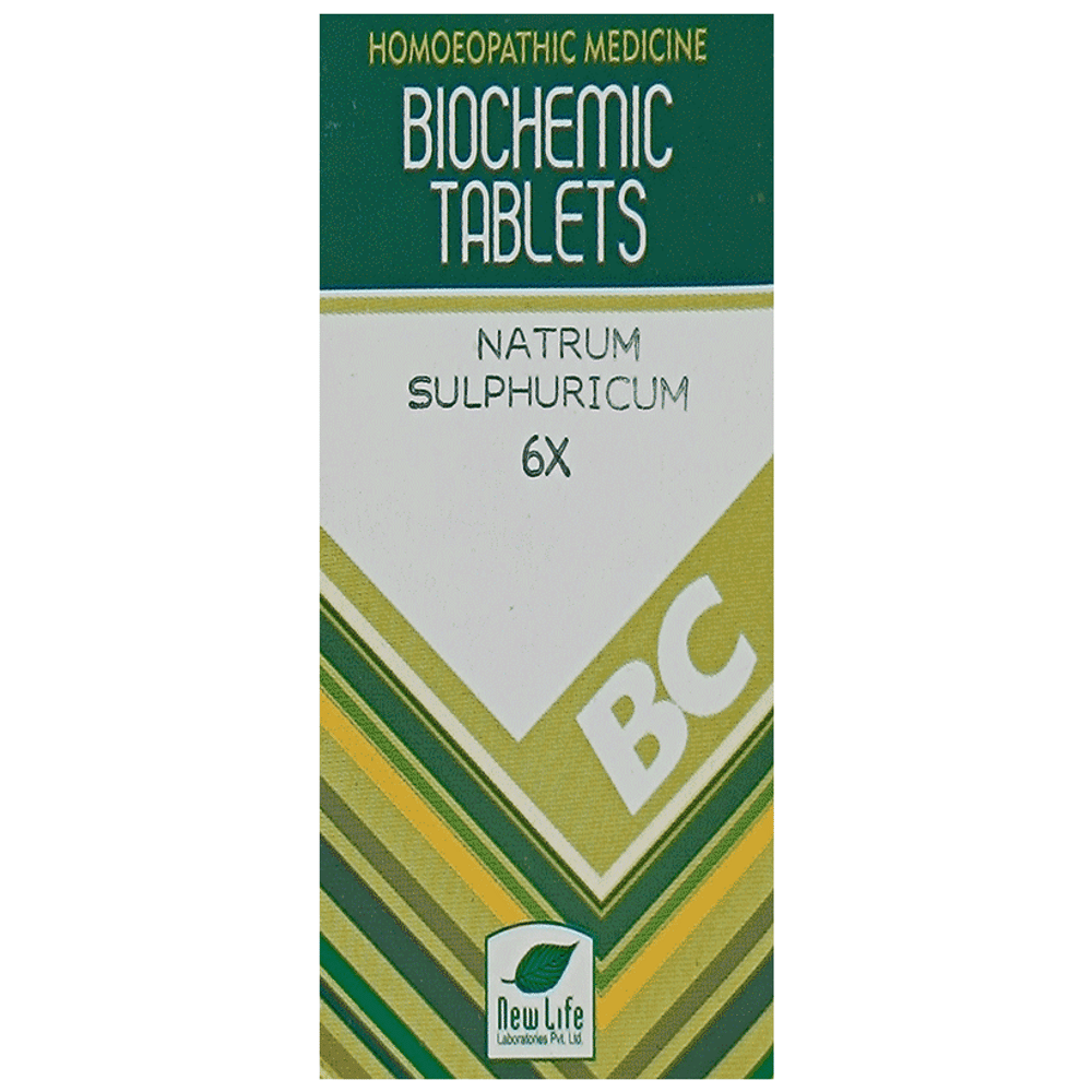 New Life Natrum Sulphuricum Biochemic Tablet 6X bottle of 25 gm Biochemic Tablet