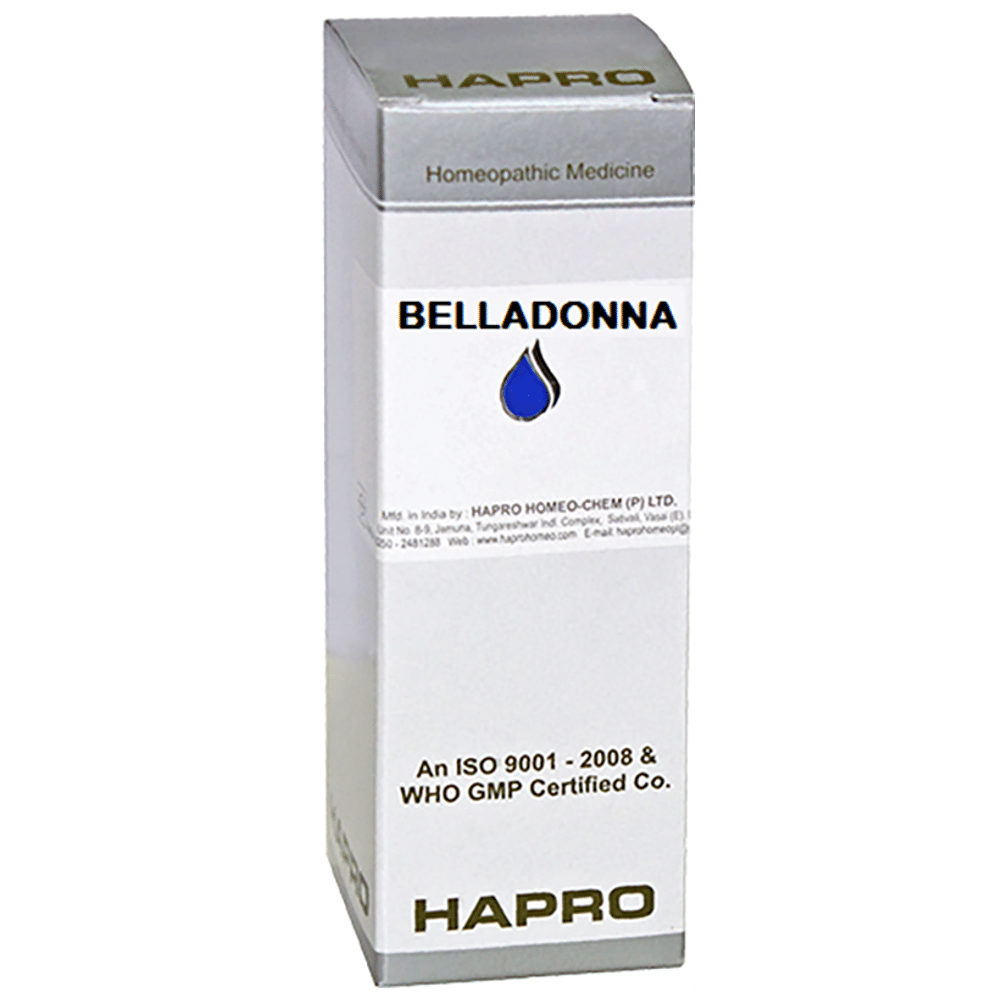 Hapro Belladonna Dilution 200 bottle of 30 ml Dilution