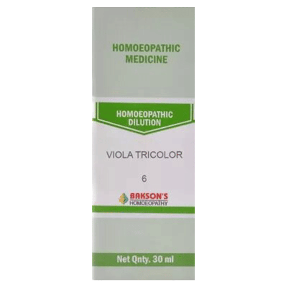 Bakson's Homeopathy Viola Tricolor  Dilution 6 bottle of 30 ml Dilution