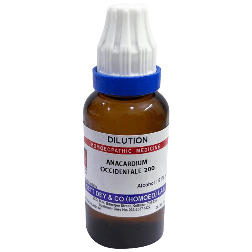 Sett Dey Anacardium Occidentale Dilution 200 bottle of 30 ml Dilution