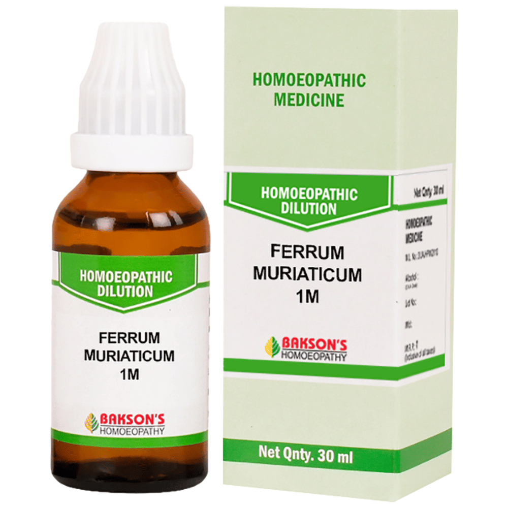 Bakson's Homeopathy Ferrum Muriaticum Dilution 1000 CH bottle of 30 ml Dilution