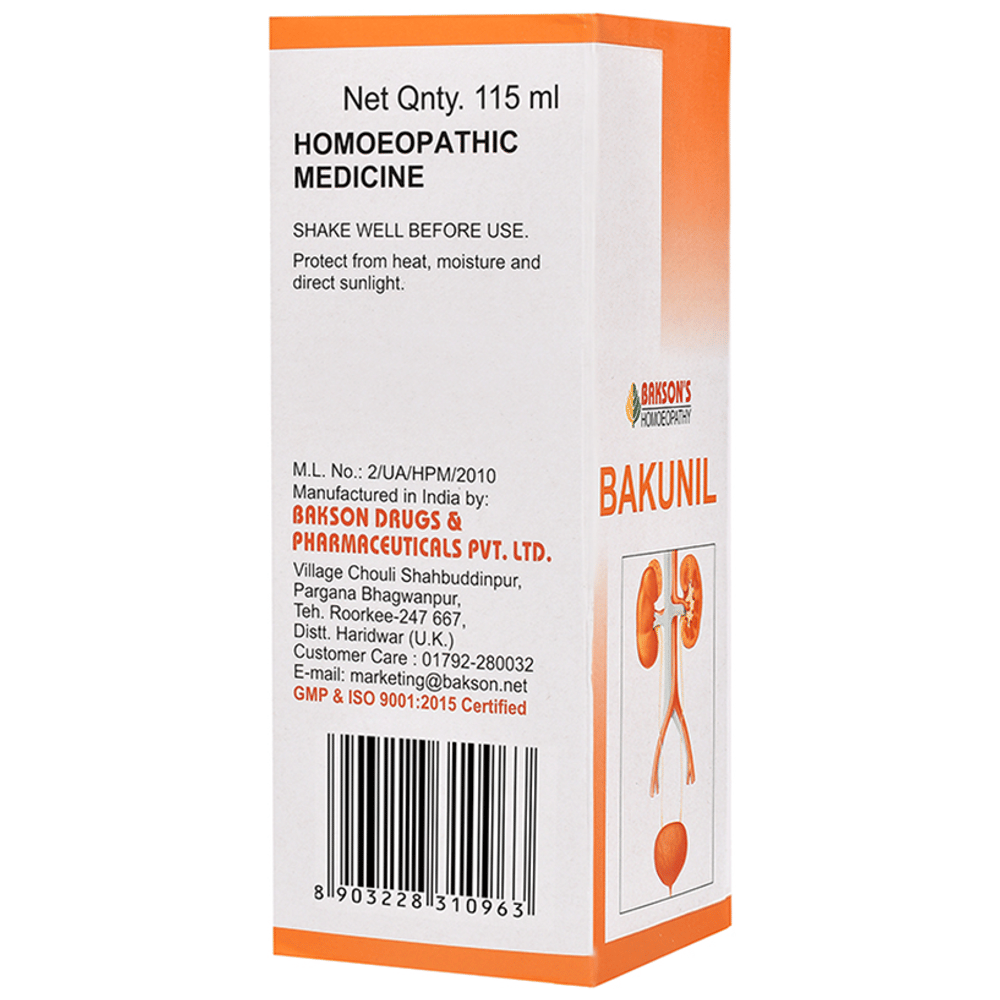 Bakson's Homeopathy Bakunil Syrup bottle of 115 ml Syrup Bakson's Homeopathy Bakunil Syrup bottle of 115 ml Syrup