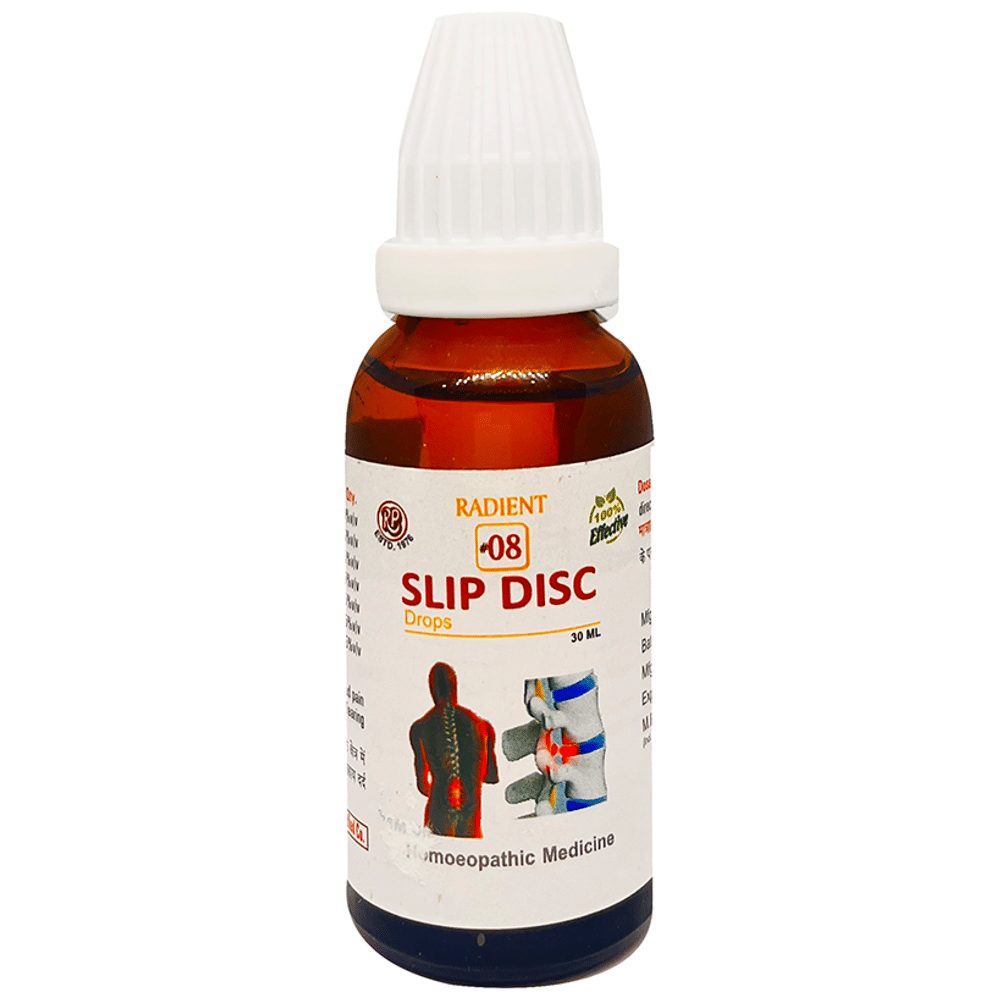 Radient #08 Slip Disc Drops bottle of 30 ml Oral Drops Radient #08 Slip Disc Drops bottle of 30 ml Oral Drops