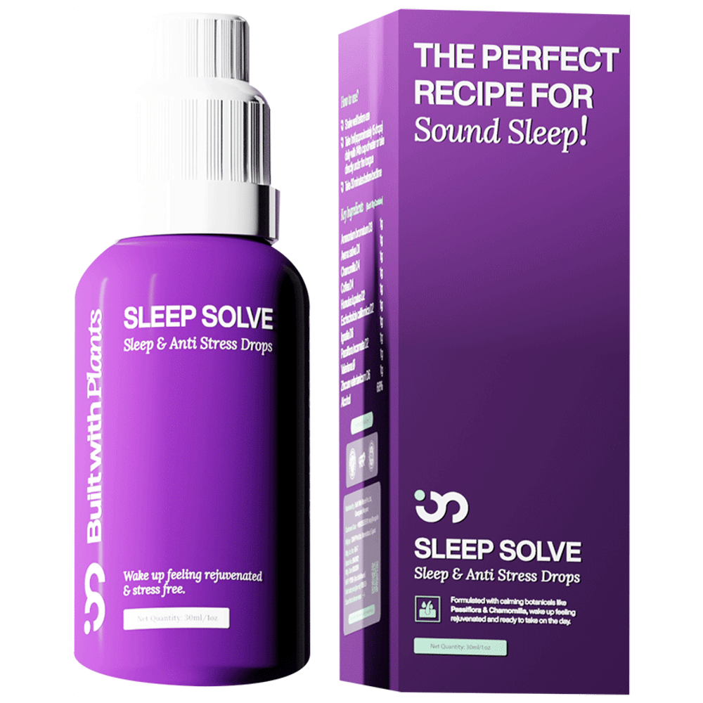 Built With Plants The Perfect Recipe for Sleep Solve (Sleep & Anti Strees Drops ) bottle of 30 ml Oral Drops
