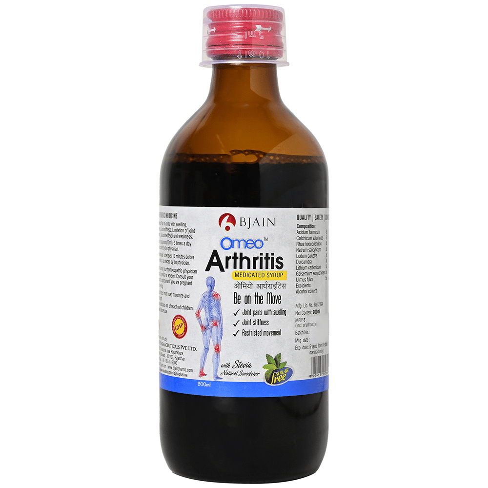 Bjain Omeo Arthritis Sugar Free Syrup bottle of 200 ml Syrup
