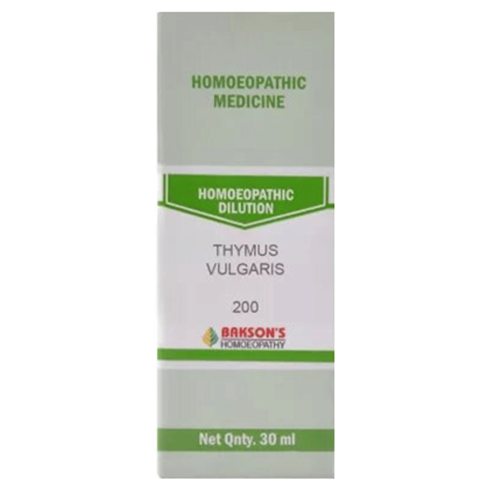 Bakson's Homeopathy Thymus Vulgaris Dilution 200 bottle of 30 ml Dilution