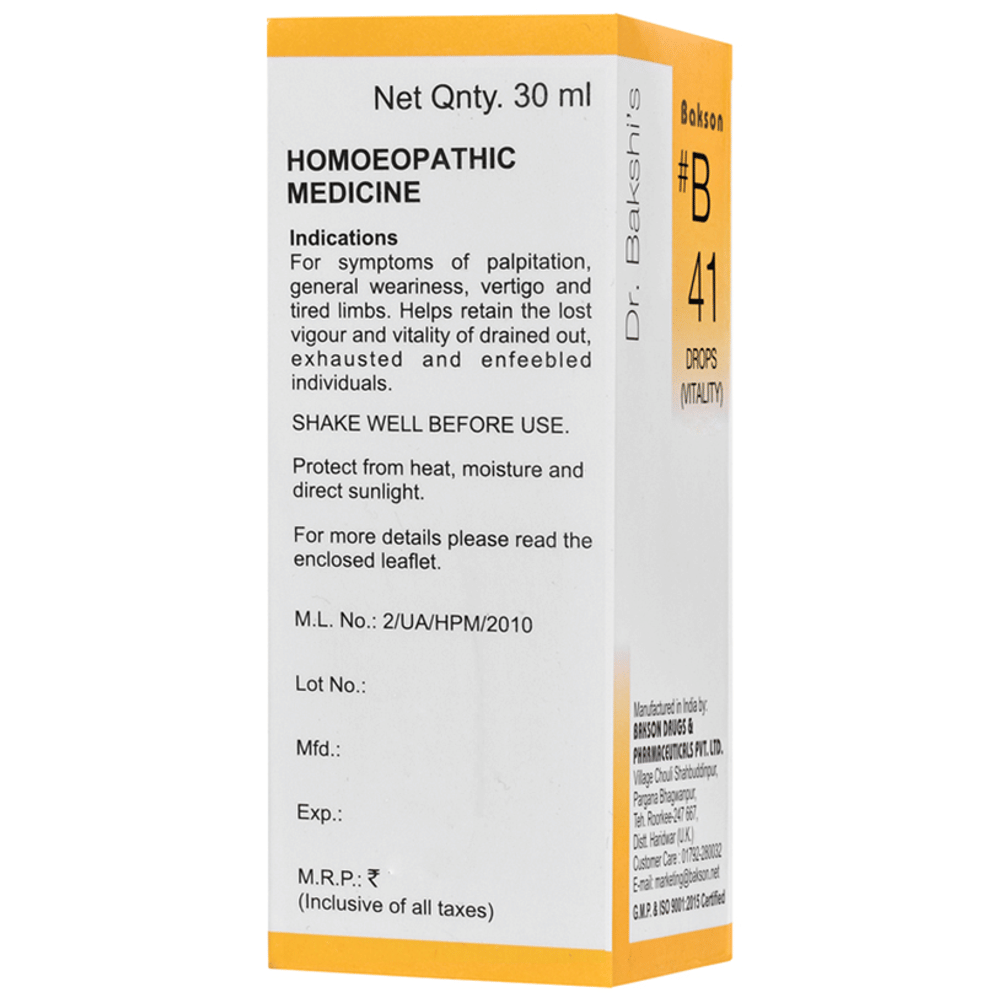 Bakson B41 Vitality Drop bottle of 30 ml Drop