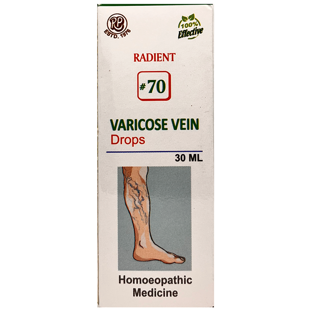 Radient #70 Varicose Vein Drops bottle of 30 ml Oral Drops