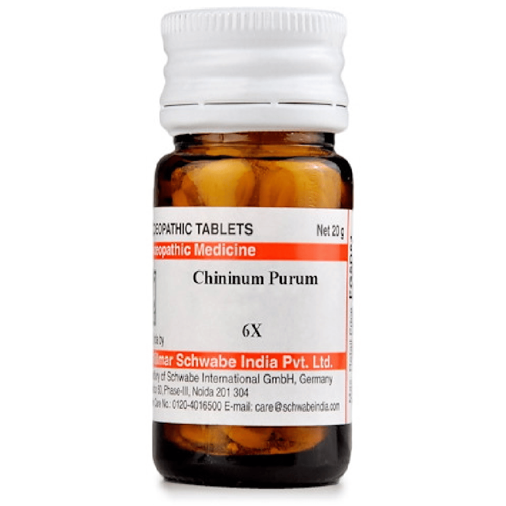 Dr Willmar Schwabe India Chininum Purum Trituration Tablet 6X bottle of 20 gm Trituration Tablet