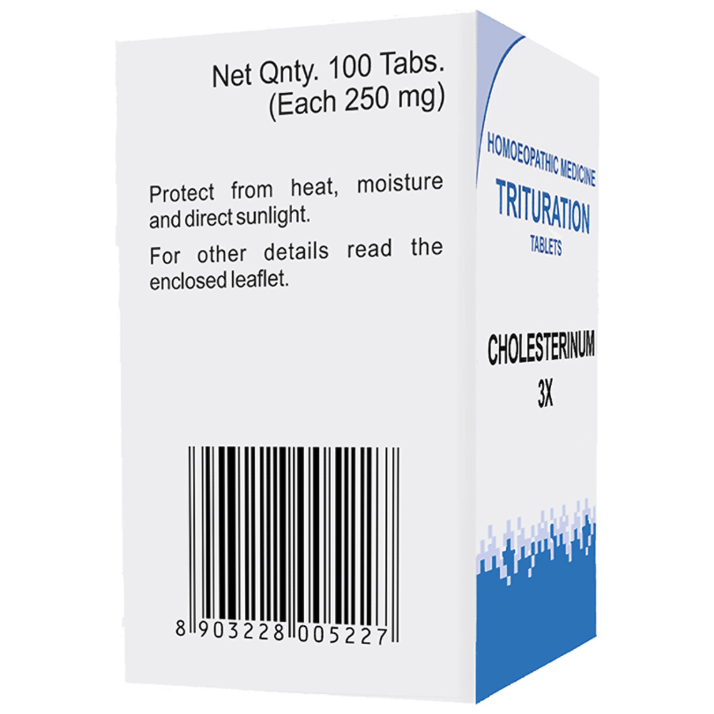 Bakson's Homeopathy Cholesterinum Trituration Tablet 3X bottle of 100 trituration tablets