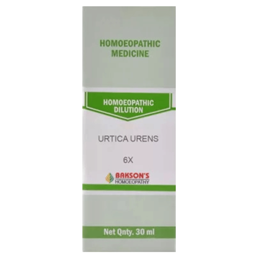 Bakson's Homeopathy Urtica Urens Dilution 6X bottle of 30 ml Dilution Bakson's Homeopathy Urtica Urens Dilution 6X bottle of 30 ml Dilution
