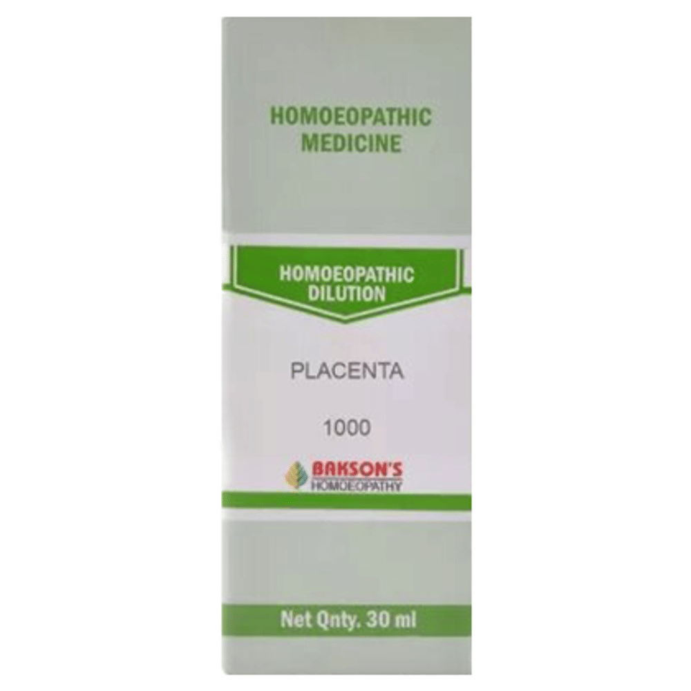 Bakson's Homeopathy Placenta Dilution 1000 CH bottle of 30 ml Dilution
