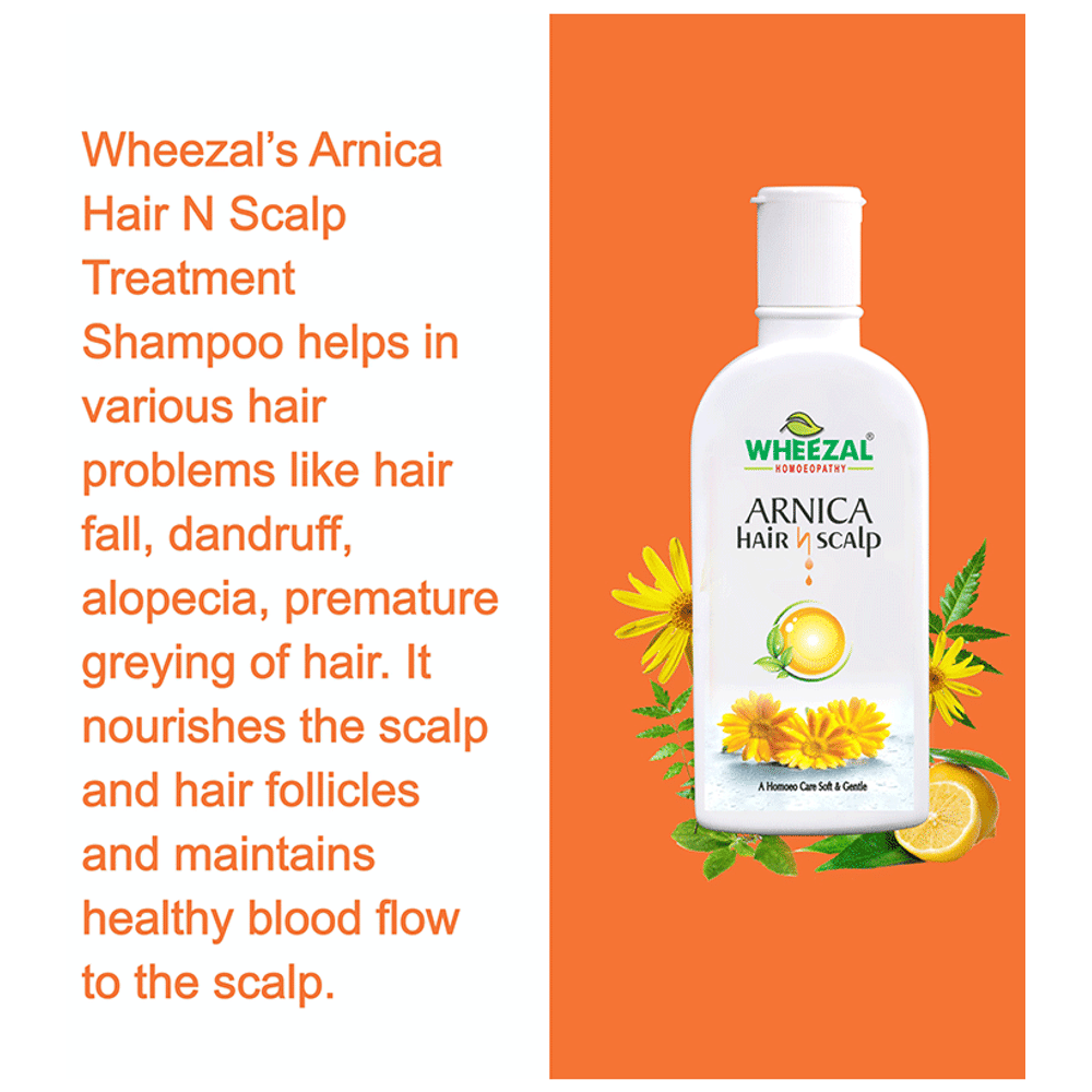 Wheezal Arnica Hair N Scalp Treatment Shampoo bottle of 200 ml Liquid