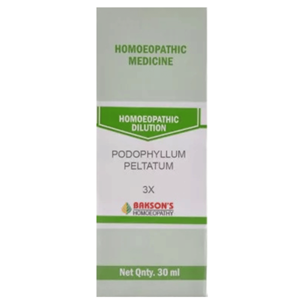 Bakson's Homeopathy Podophyllum Peltatum Dilution 3X bottle of 30 ml Dilution