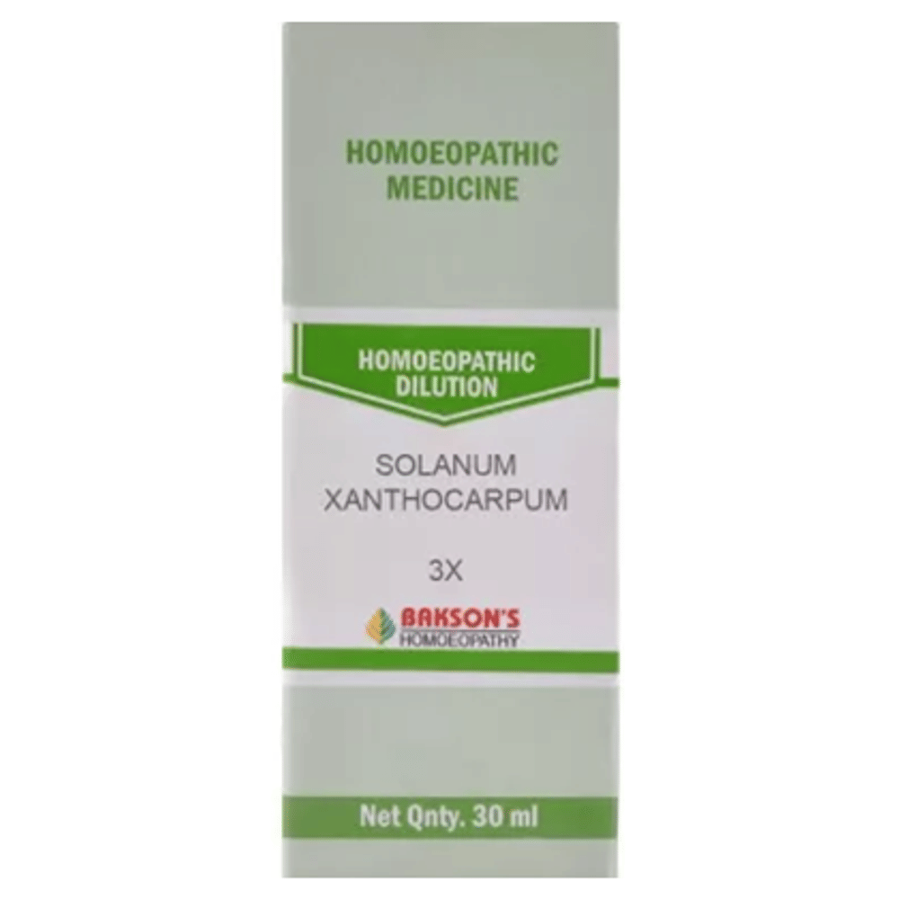 Bakson's Homeopathy Solanum Xanthocarpum Dilution 3X bottle of 30 ml Dilution Bakson's Homeopathy Solanum Xanthocarpum Dilution 3X bottle of 30 ml Dilution