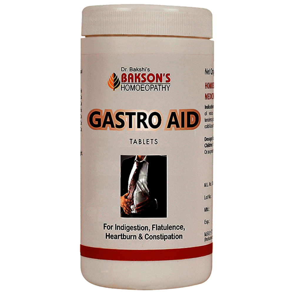 Bakson's Homeopathy Gastro Aid Tablet bottle of 200 tablets
