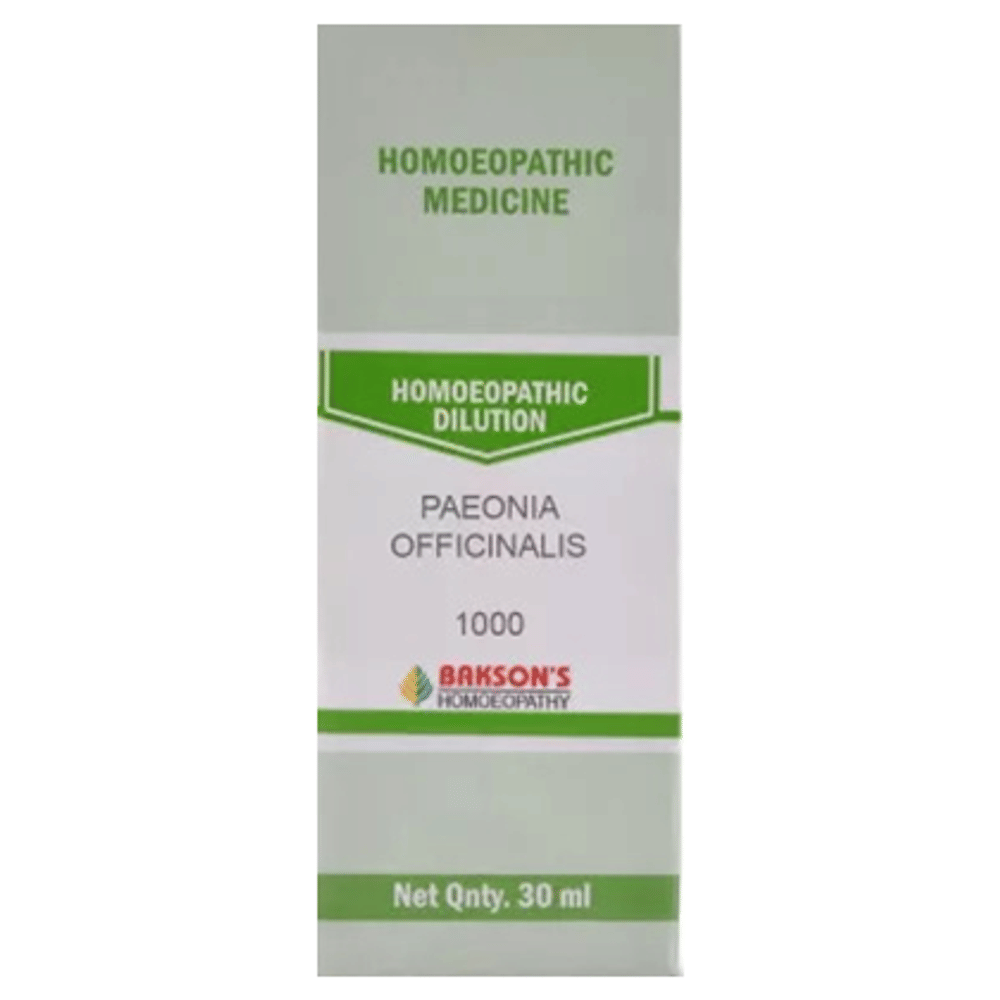 Bakson's Homeopathy Paeonia Officinalis Dilution 1000 CH bottle of 30 ml Dilution