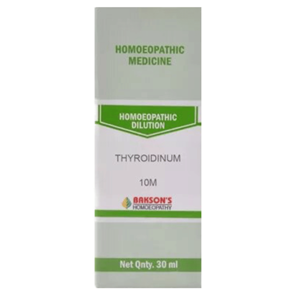 Bakson's Homeopathy Thyroidinum Dilution 10M bottle of 30 ml Dilution Bakson's Homeopathy Thyroidinum Dilution 10M bottle of 30 ml Dilution
