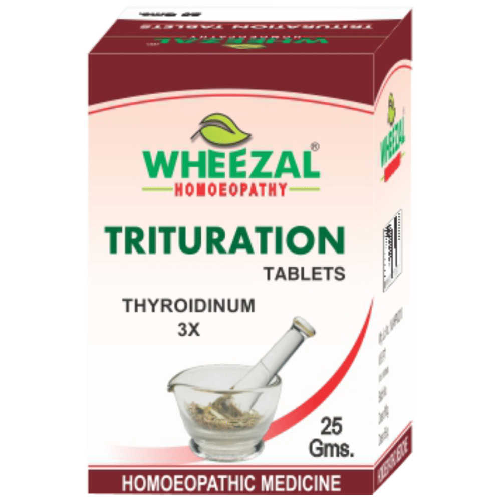 Wheezal Thyroidinum Trituration Tablet 3X bottle of 25 gm Trituration Tablet