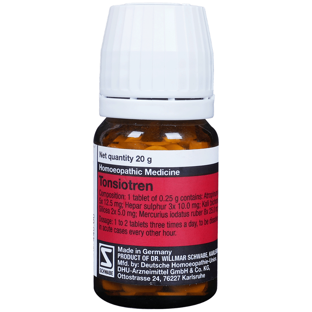 Dr Willmar Schwabe Germany Tonsiotren Tablet bottle of 20 gm Tablet